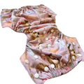 LITTLE E & CO – kids swim nappy, a pale pink with a colourful Australian animals print featuring koalas, kangaroos, platypus, kookaburras and echidnas. The swim nappy is a one size fits most design and has 3 adjustable snap settings.