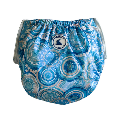 REUSABLE SWIM NAPPY & MINI WET BAG COMBO ~ CALLED HOME TO THE OCEAN