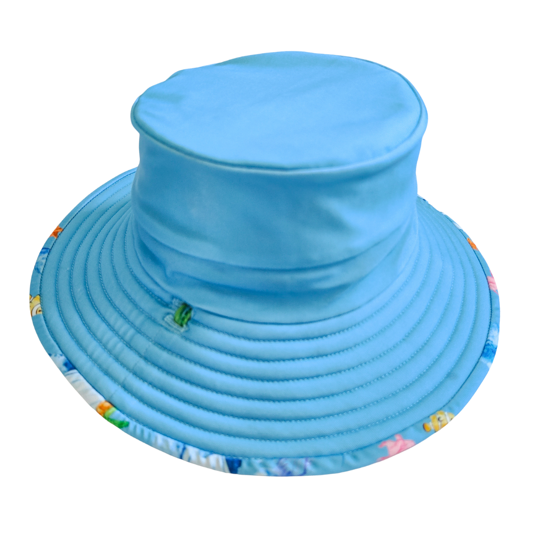 REVERSIBLE SWIM HAT ~ OCEAN