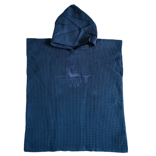 HOODED PONCHO TOWEL ~ NAVY