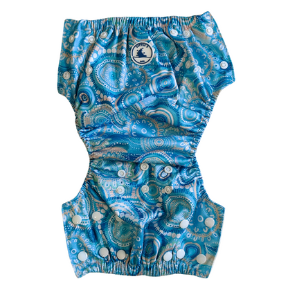 REUSABLE SWIM NAPPY & MINI WET BAG COMBO ~ CALLED HOME TO THE OCEAN