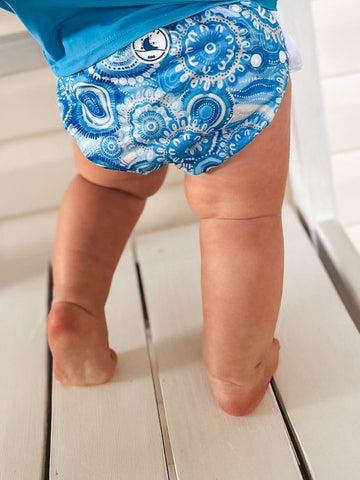 Reusable swim nappy and adjustable snaps, Australian design