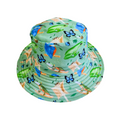 LITTLE E & CO – kids swim hat, a green with a colourful rainforest print featuring birds, frogs, lizards and butterflies. Made with UPF 50+ sun protection fabric. The swim hat features adjustable toggles.