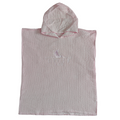 LITTLE E & CO - 100% Waffle Cotton Hooded Poncho Towel with embodied logo in a light pink colour