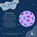 Butterfly print on a soft purple background, Created by artist Jess Walker. Charity donations to Red Nose Grief and Loss.
